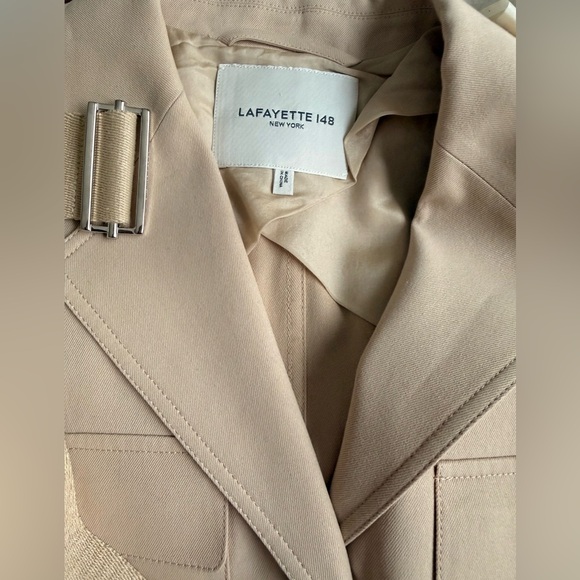 NWOT LAFAYETTE 148 New York Knox belted cotton-blend twill jacket size 6 - Picture 5 of 7